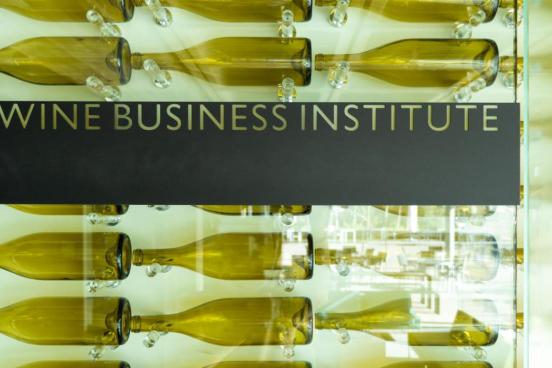 Wine bottles at Wine Business Institute