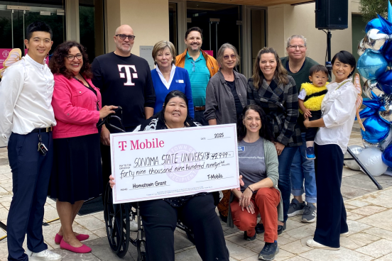 Community Members from Rohnert Park holding a check