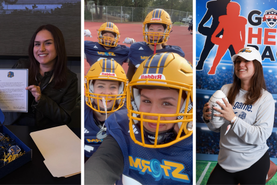 Alyson Azevedo, Sonoma State class of 2022, recently signed with Women's National Football Conference's Golden State Storm.