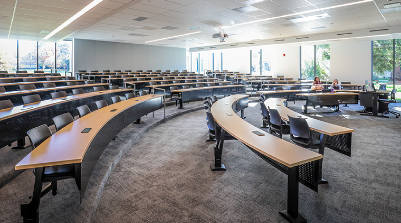 One of the new, high-tech lecture halls in Stevenson Hall