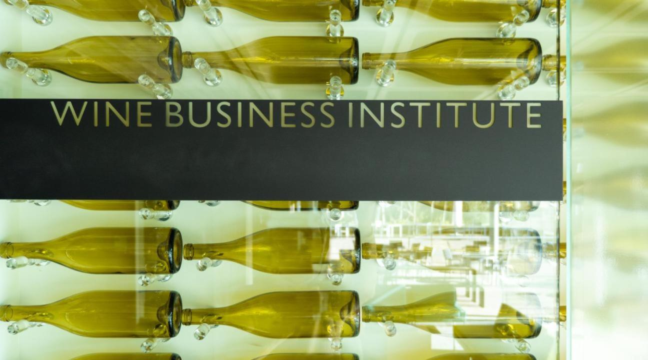 Wine bottles at Wine Business Institute