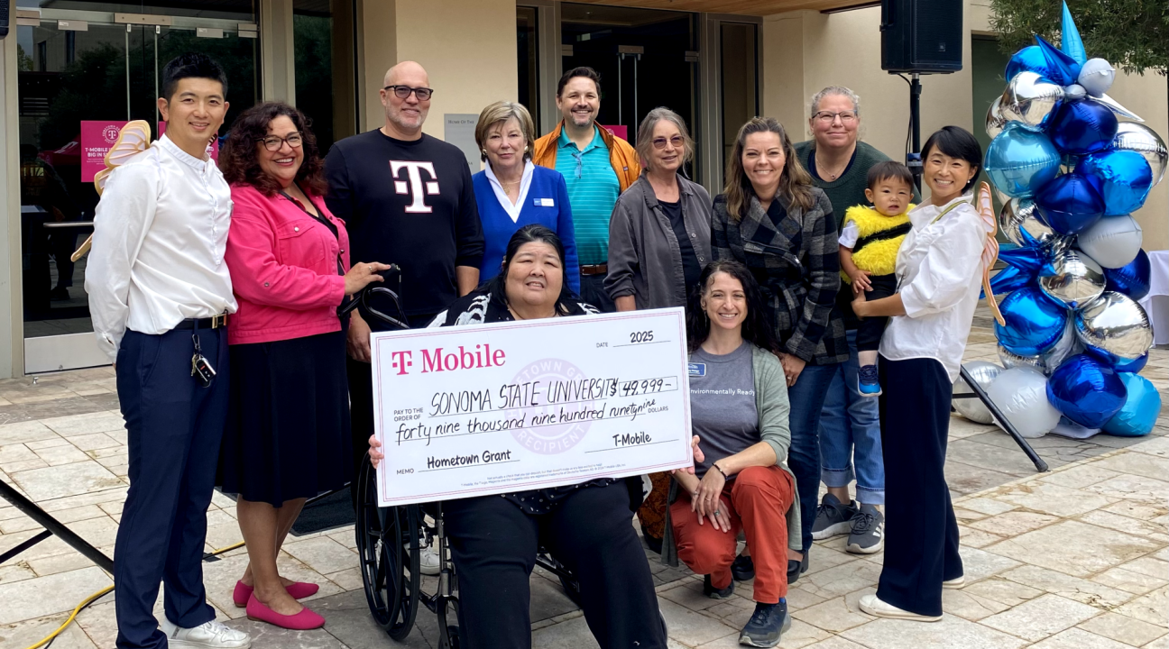 Community Members from Rohnert Park holding a check