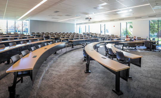 One of the new, high-tech lecture halls in Stevenson Hall