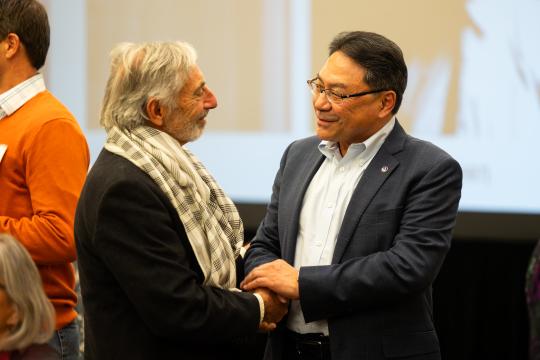 President Leet with guest