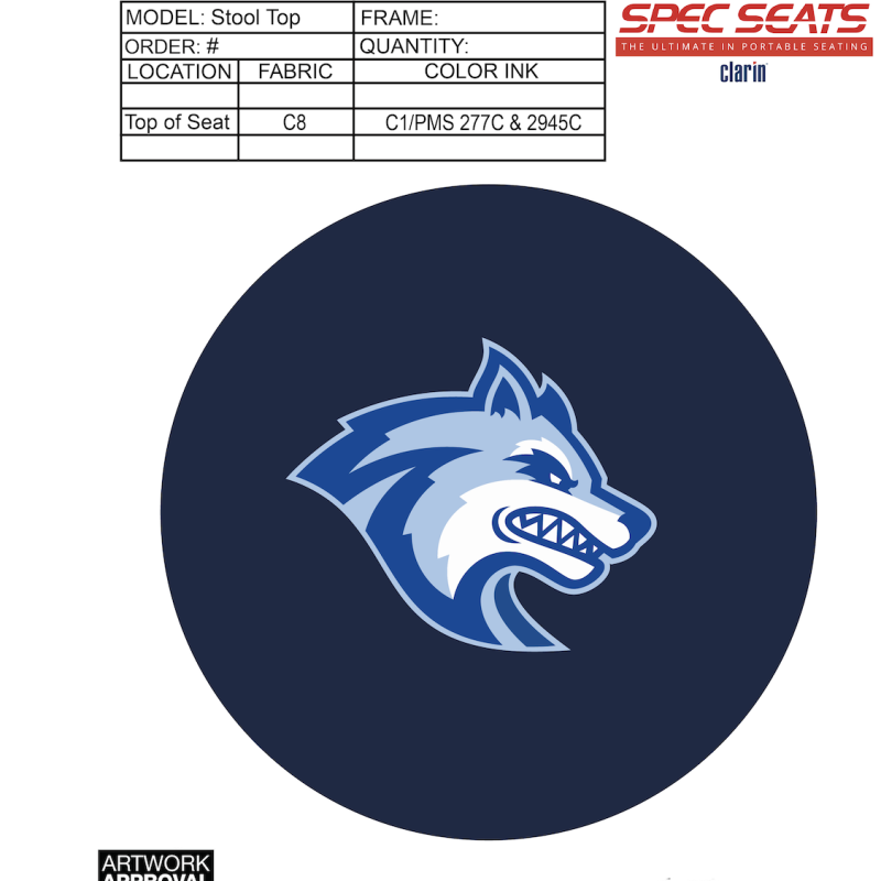 Seawolf head mascot on a black circle background